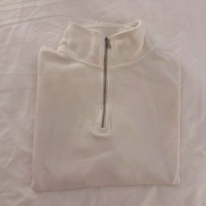 Brandy Melville white waffle quarter zip hoodie
